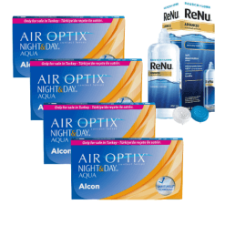 Air Optix Night and Day Aqua 4 Kutu + 360 ml Renu Advanced