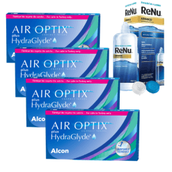Air Optix Plus HydraGlyde 4 Kutu + 360 ml Renu Advanced