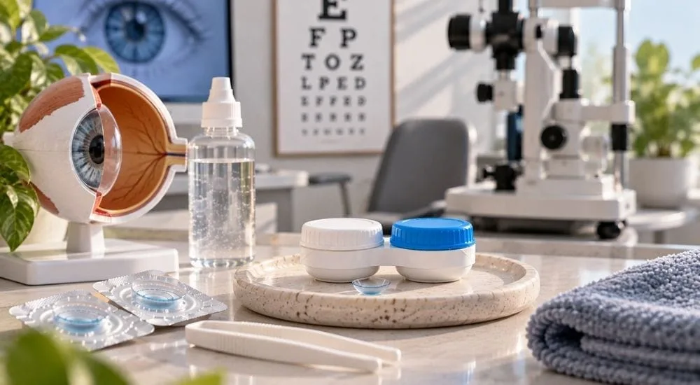 Kontakt lens kullanımının korneaya etkisini gösteren görsel